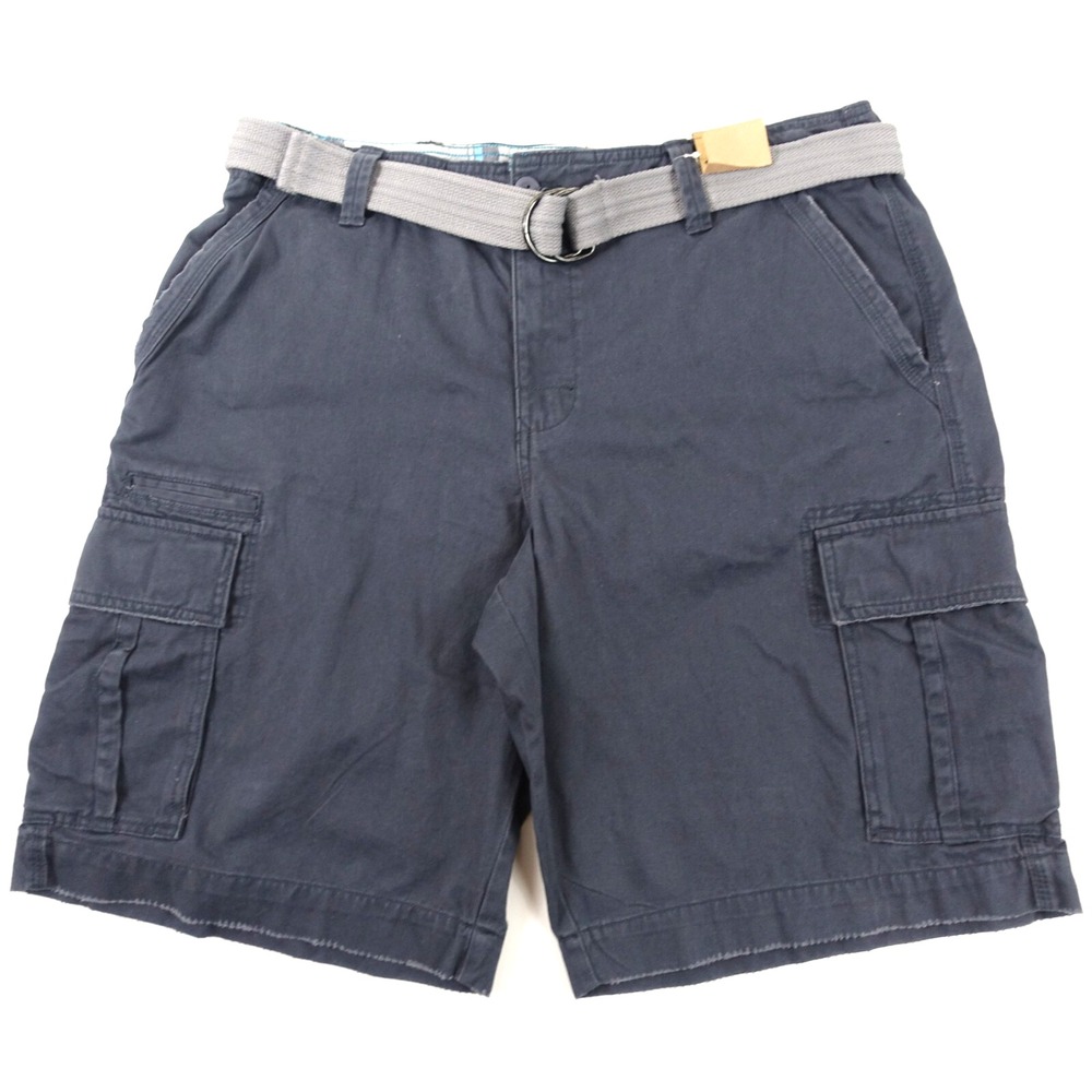 Roebuck Co Cargo Shorts Men 32 Lightly Distressed Belted Cotton